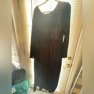 Zenana Outfitters Elegant Black Long Sleeve Maxi Dress